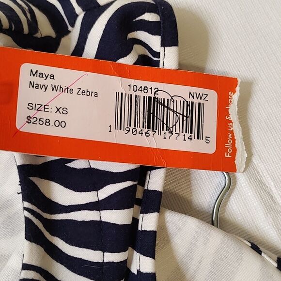 NWT Jude Connally Maya Sleeveless Navy White Zebra Print Dress Size XS - Picture 4 of 8